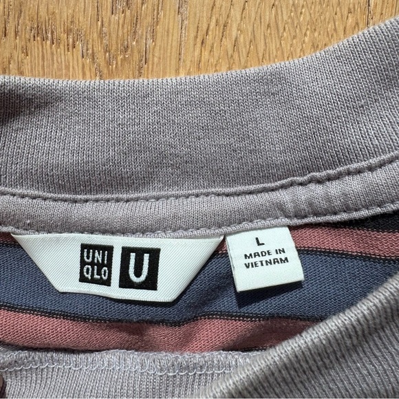 UNIQLO U Men's Striped purple t-shirt - L - Picture 6 of 10